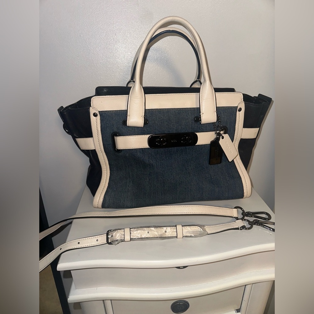 Coach Denim Swagger Carryall!